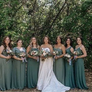 Birdy grey sea glass crepe dress